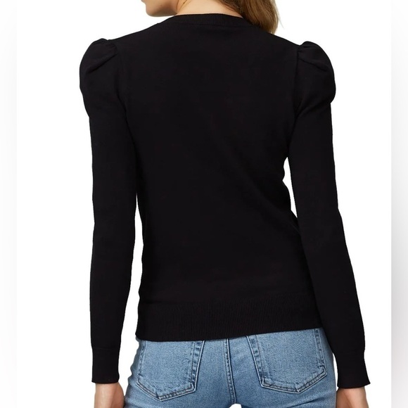 CO knit Black Puff Sleeve Sweater size small. - Picture 2 of 9